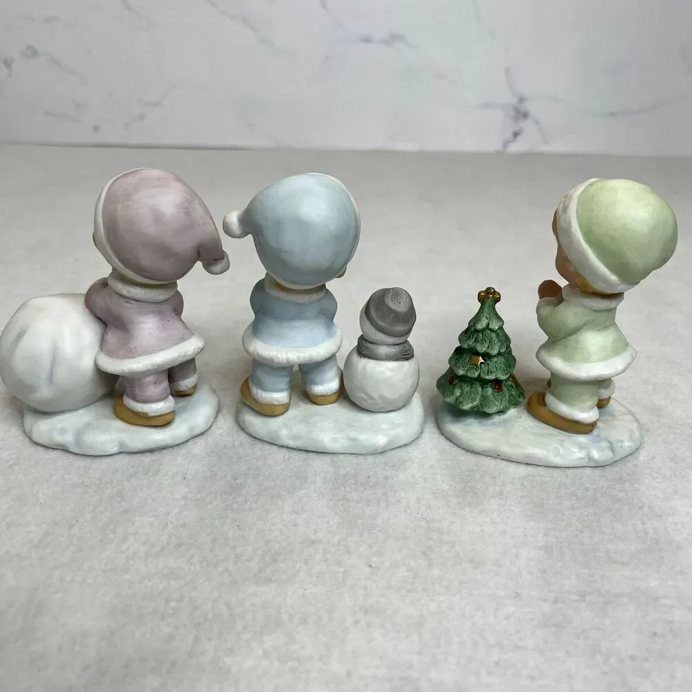 Set of 3 Christmas Child Figurines